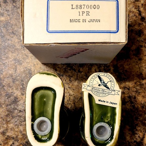 Vintage Eddie Bauer Duck Hunting Boots Salt And Pepper Shakers Japan NOS - Picture 7 of 7
